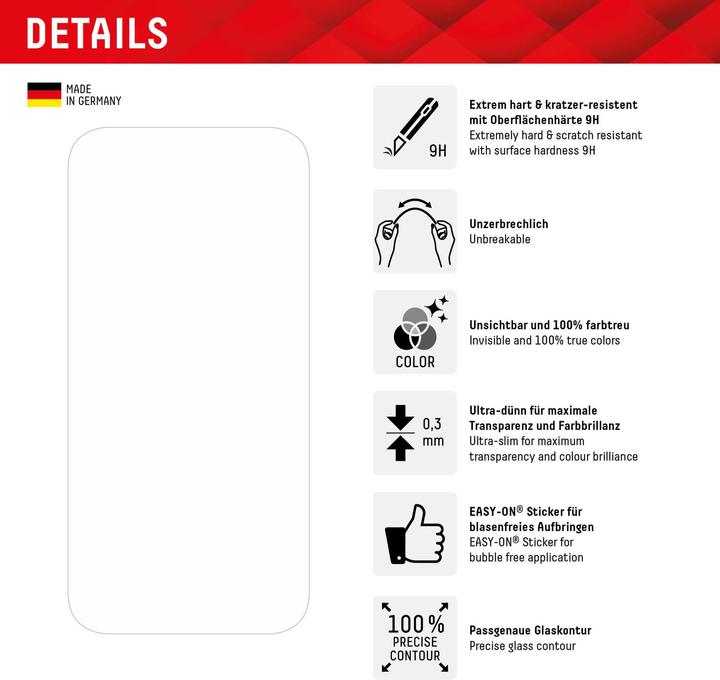 Actual product image Displex Smart Glass (1 Piece, Apple iPhone 15 Pro, Apple iPhone 15)