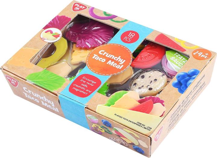 Actual product image Play Toy Food Crunchy Taco set, 18 pieces.
