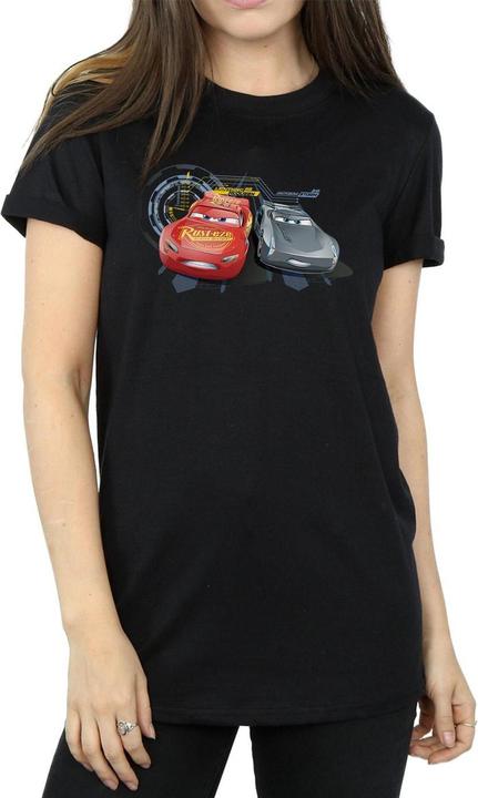 Actual product image Disney Womens/Ladies Cars Lightning Vs Storm Cotton Boyfriend T-Shirt (XXL)