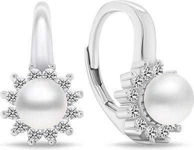Brilio Silver - Elegant silver earrings with zircons EA788W