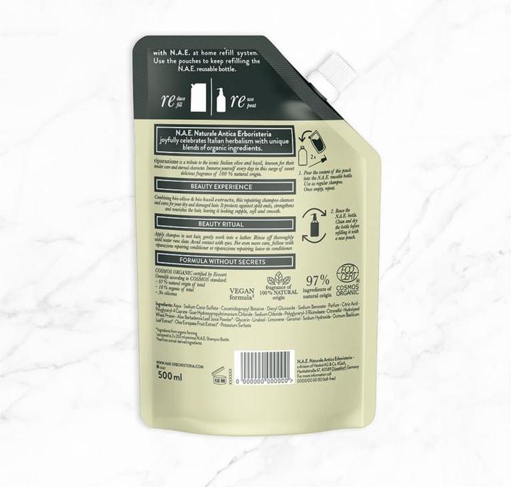 Produktbild N.A.E. Shampoo & Treat Repairing Refill 500 ml (500 ml, Flüssiges Shampoo)