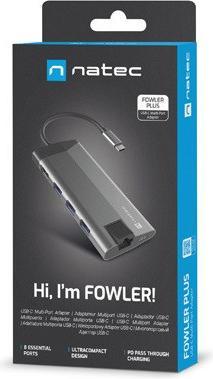 Produktbild Genesis NATEC multiport Fowler Plus USB-C (USB-C, 3 Ports)