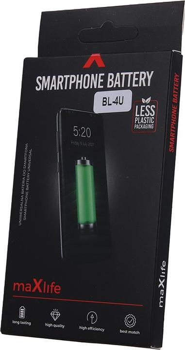 Produktbild Maxlife Akku für Nokia E66 / E75 / C5 / 3120 / BL-4U 1000mAh