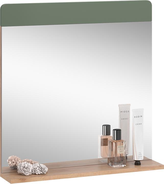Immagine prodotto Vichy Badezimmerspiegel Izan, Grün/Goldkraft Eiche, 60 x 62 cm mit Ablage