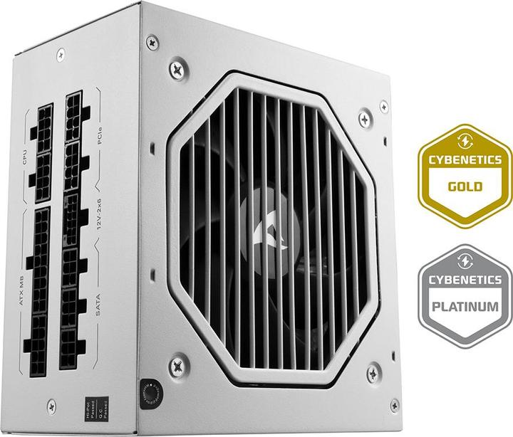 Immagine prodotto Sharkoon Rebel P20 1200 White (bianco, 1x connettore 12 pin ad alta potenza, 4x PCIe, gestione dei cavi (1200 W)
