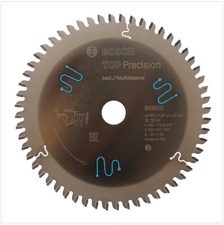 Actual product image Bosch Professional Zubehör Circular saw blade Top Precision Best for Multi Material 165 x 20 x 1.8 mm, 56