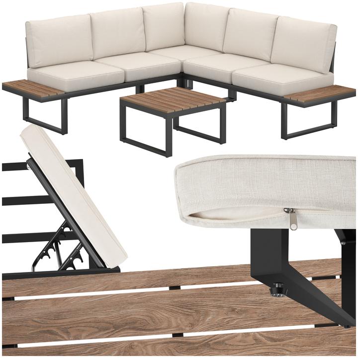 Actual product image tectake Garten-Lounge-Set Eliar, 4-teilig, mit Aluminiumgestell