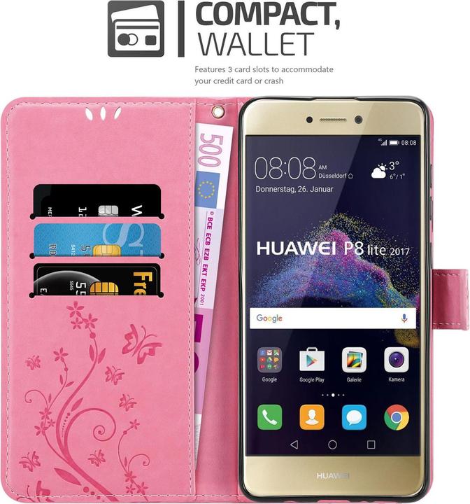 Actual product image Cadorabo Flower Book Cover (Huawei P8 Lite (2017))