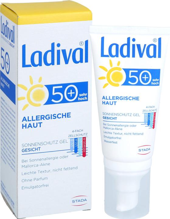 Immagine prodotto Ladival Gel di protezione solare per pelli allergiche SPF 50+, 50 ml Gel (Crema solare, SPF 50, 50 ml)