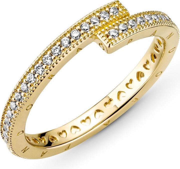 Produktbild Pandora Logo 14k Gold Sparkling Overlapping Ring (48)