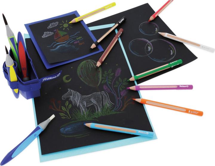 Image du produit Pelikan Coffret de crayons de couleur 8+1ST Griffix WV assortis (Couleurs assorties, crayon inclus, 10 x)