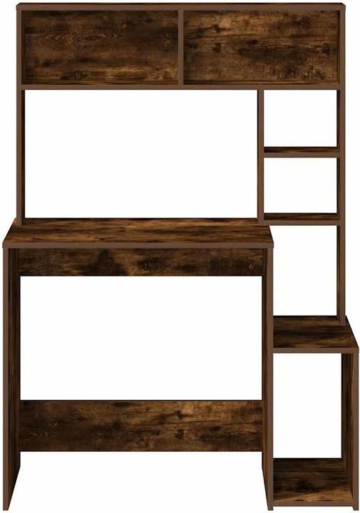 Produktbild VidaXL Schreibtisch mit Regal Räuchereiche 100x45x140 cm Holzwerkstoff (100 x 45 x 140 cm)