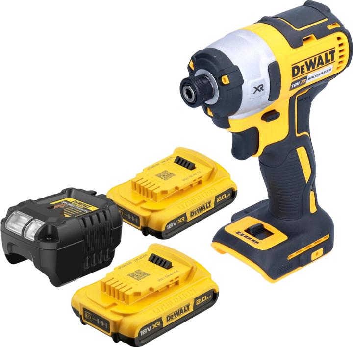 Actual product image DeWalt DCF 887 D2 Akku Schlagschrauber 18 V 205 Nm 1/4" Brushless + 2x Akku 2,0 Ah + Ladegerät (Battery operated)