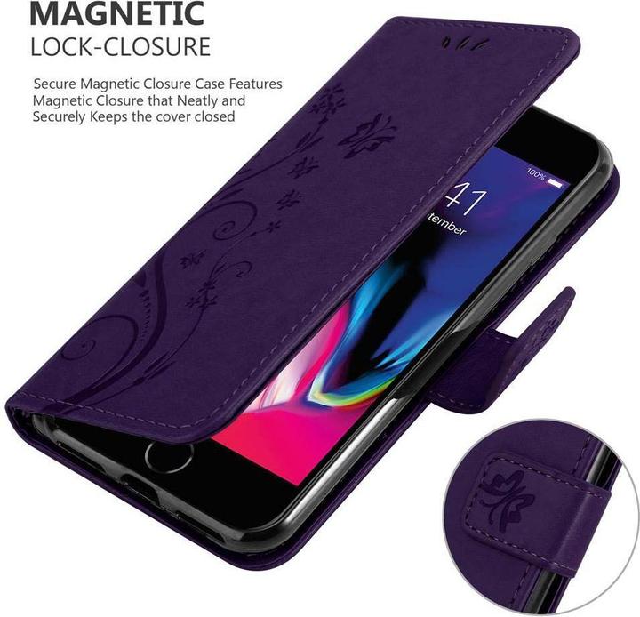 Actual product image Cadorabo Flower Book Cover (Apple iPhone 7, Apple iPhone 8, Apple iPhone SE (2nd Gen), Apple iPhone SE (3rd Gen))