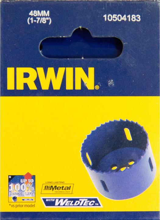 Image du produit Irwin Scie cloche bimétal 48 mm, denture Vario 4.5/5.5 TPI, Weldtec, 10504183 (48 millimètres)