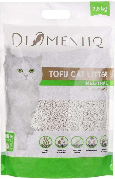 Actual product image Diamentiq Żwirek Tofu zbrylający 2 5 kg NATURALNY (Biodegradable, Non-dusting, Clumping, 2.50 kg)