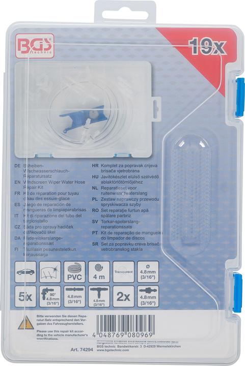 Actual product image BGS Windscreen Wiper Water Hose Repair Kit | 19 pcs.