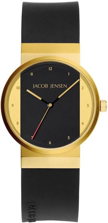 Image du produit Jacob Jensen 744 New Line Horloge - Jensen dames horloge - Zwart - diameter 29 mm - goud gecoat roestvrij (29 mm)