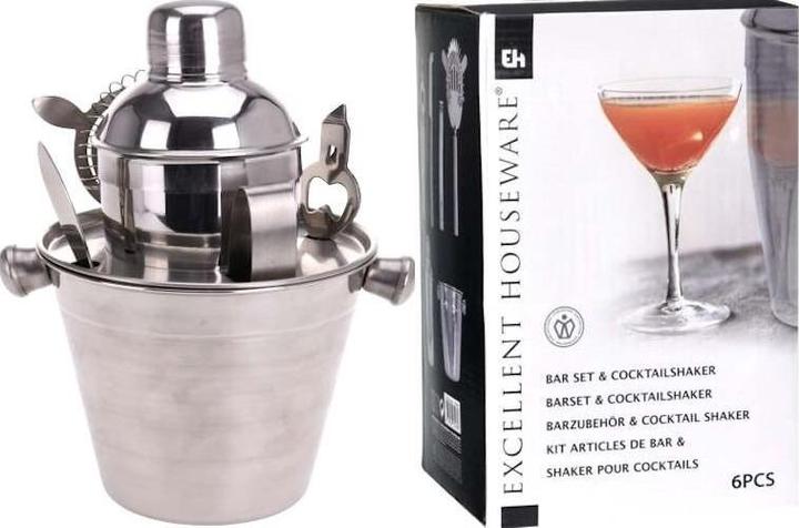 Immagine prodotto Excellent Houseware Accessori da bar e shaker per cocktail, 6 pezzi. (Set da cocktail)