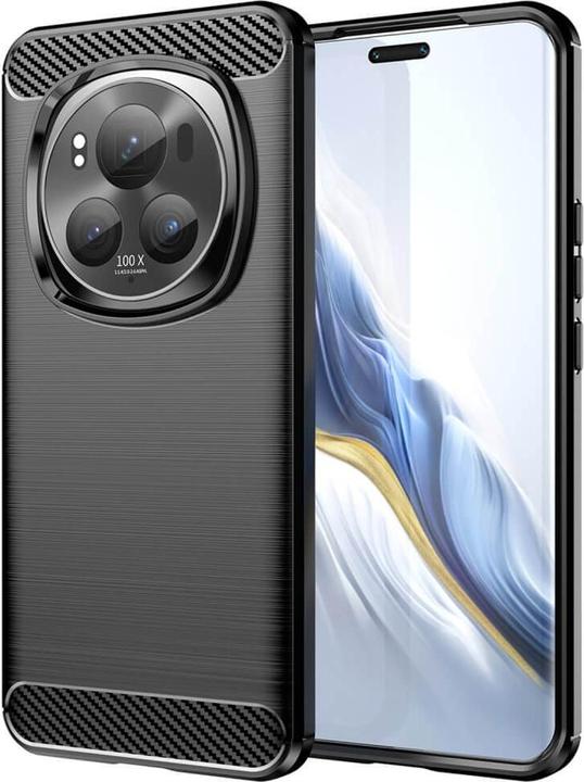Cover-Discount Honor Magic6 Pro - Custodia in metallo effetto carbonio nero (Honor Magic6 Pro)