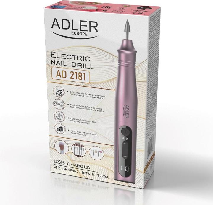 Adler Set di frese elettriche per unghie
