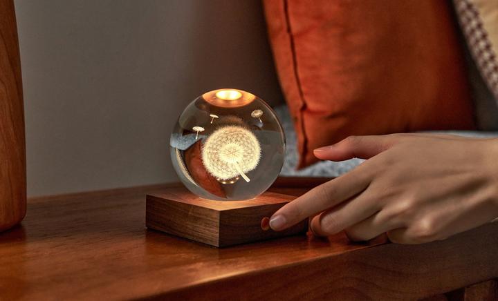 Actual product image Gingko Amber Crystal Light