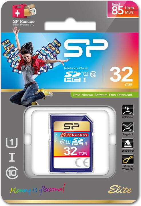 Actual product image Silicon Power Elite UHS-I 32GB SDHC 85/10 MBs (32 GB, SDHC, U1, UHS-I)