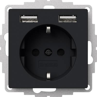 Produktbild 2USB 2U-449351 Unterputz-Steckdose VDE, mit USB, erhöhter Berührungsschutz IP20 Anthrazit