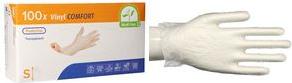 Productafbeelding Papstar Wegwerphandschoenen Medi-Inn Comfort, vinyl, poedervrij, latexvrij, transparant, 100 stuks (M)