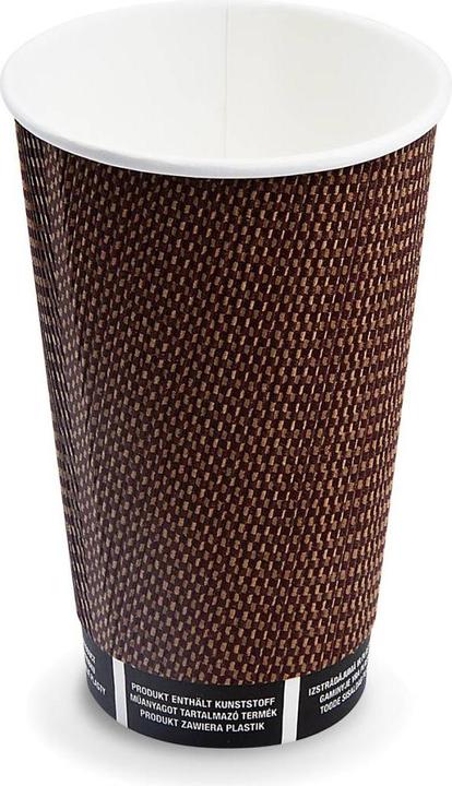 Produktbild Wimex.eu Pappbecher PREMIUM Ripple Wall 90mm 510ml XL: 0,4L,16oz - 25 Stück (25 x)
