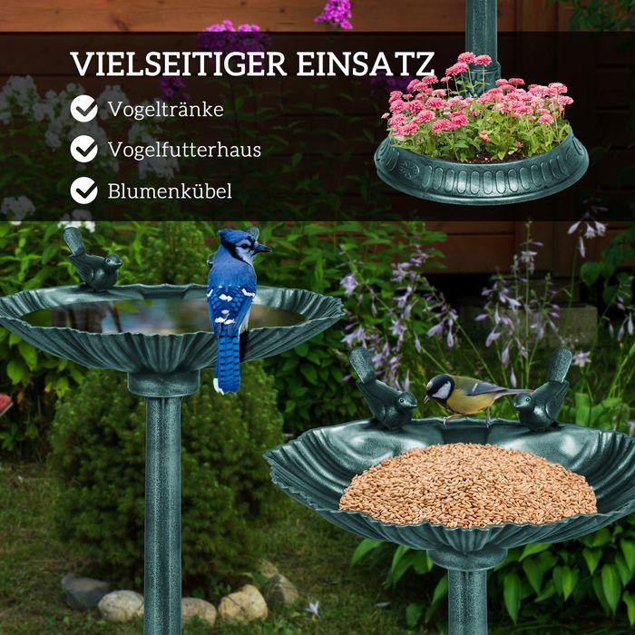 Actual product image Swisshandel24 Vogeltränke Stehend, Vogelbad aus Kunststoff, frostsicher Vogelbecken Dunkelgrün