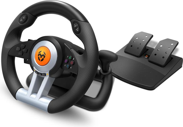 Image du produit Krom K-Wheel Noir USB Volant + Pédales Analogique / Numérique PlayStation 4 (Xbox One S, Playstation Classic, PS3, PS4)