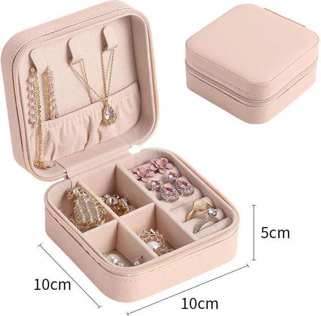 Only-Bags.Store Portable jewellery box, jewellery organiser, travel jewellery box, storage box made of leather with
