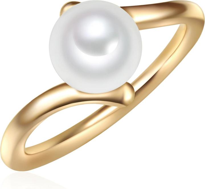 Valero Pearls Damen Sterling Silber Süsswasser-Zuchtperle Gelbgold - 11340