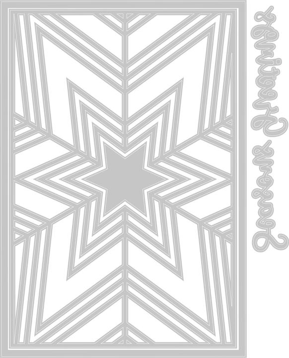 Immagine prodotto Sizzix Stencil di punzonatura Thinlits "Cosmopolitan Christmas, Star Bright di Stacey Park".
