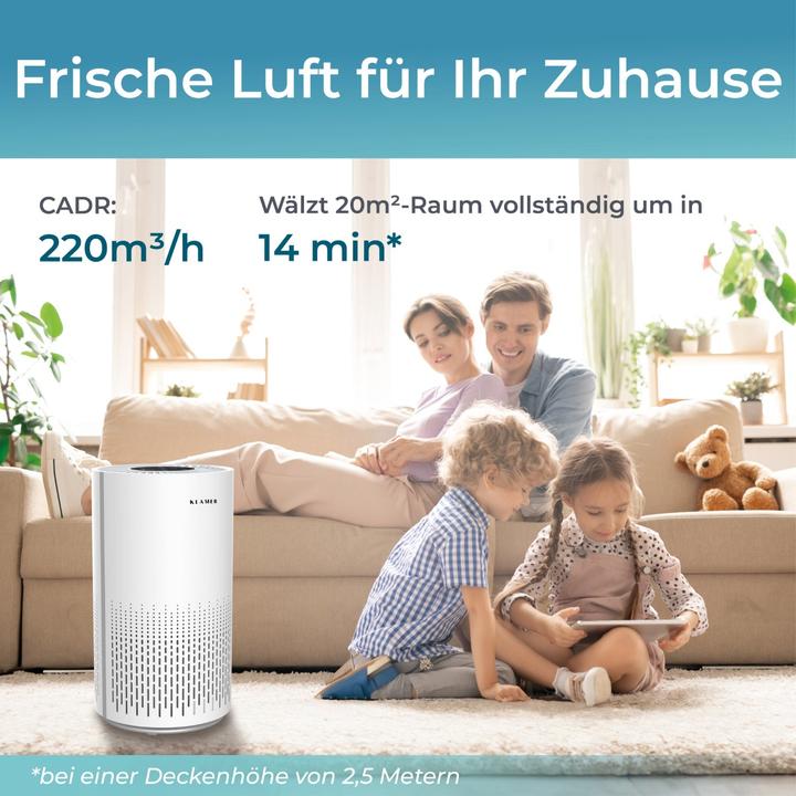 Produktbild KLAMER Luftreiniger 300i mit HEPA Filter CADR Spitzenleistung von 220 m³/h (50 m²)