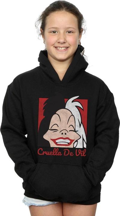 Actual product image Disney Girls Cruella De Vil Cropped Head Hoodie (140, 146)