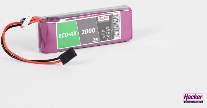 Actual product image Hacker LiPo Pack TF ECO-RX 2000mAh 2S Straight (7.40 V, 2000 mAh)