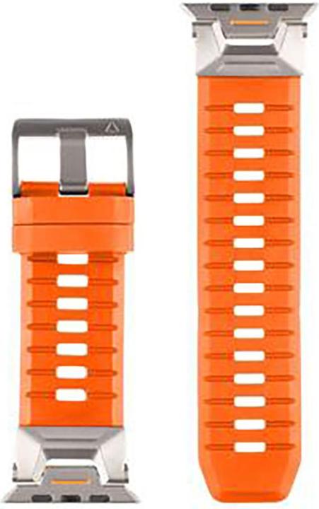 Actual product image Tactical Tough Band for Apple Watch Ultra Safety Orange (Stainless steel, Fluoroelastomer)