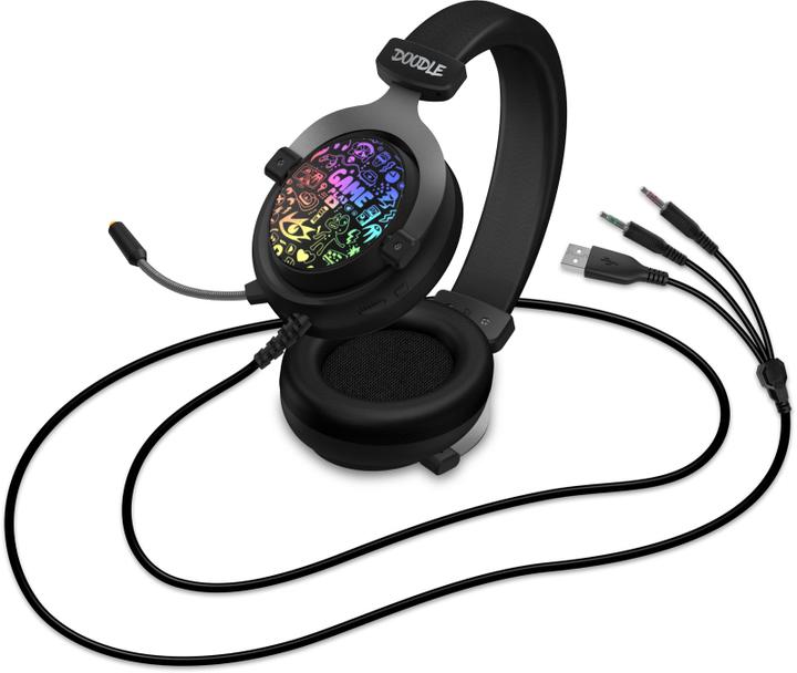 Produktbild Connect IT Słuchawki Doodle RGB Czarne (CHP-6501-BK) (Kabelgebunden)