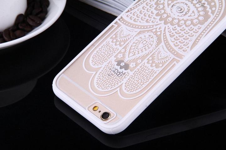 Actual product image König Design Apple iPhone 8 Mobile Case Mandala Case Cover Motif Hand Fatima White New (Apple iPhone 8)