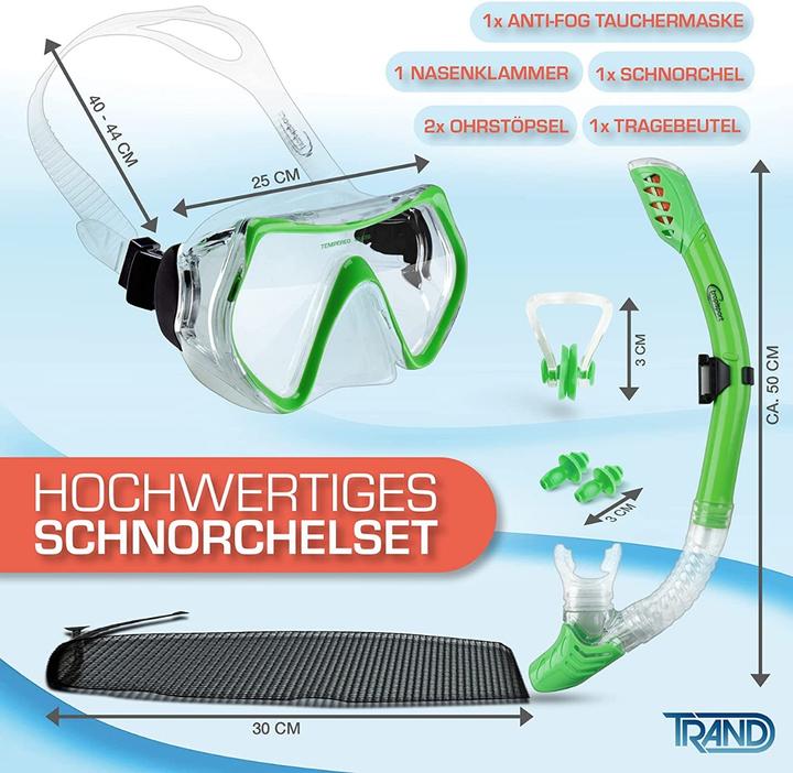 Image du produit Tropisport Set de plongée Premium avec masque et tuba - Plongeur anti-buée incassable inclus