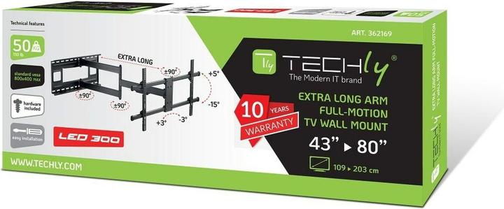 Image du produit Techly ICA-PLB 490 Montage TV (80") Noir (Mur, 80", 50 kg)