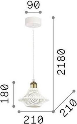 Immagine prodotto Ideal lux LUGANO lampada a sospensione E27 ⌀210mm dimmerabile bianco 206806 (E27)