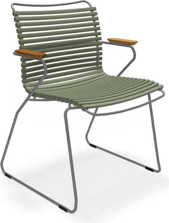 Actual product image Houe CLICK garden chair with bamboo armrests Steel frame