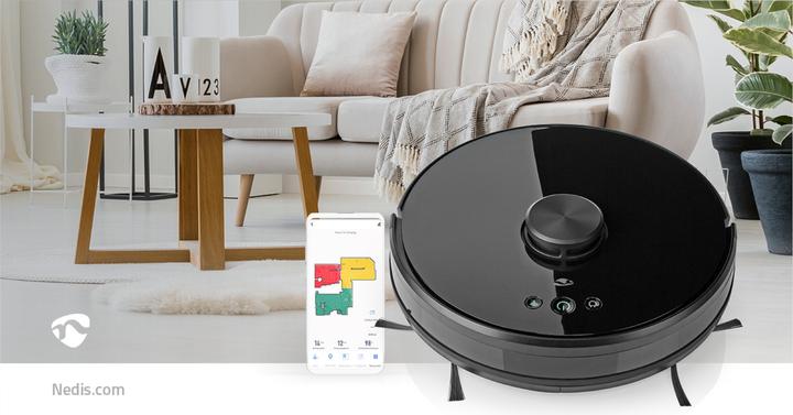 Actual product image Nedis WIFIVCL001CBK- Robotický Vysavač | Laserová navigace | Wi-Fi | Kapacita Sběrné Nádrže: 0.6 l (Vacuum mopping robot)