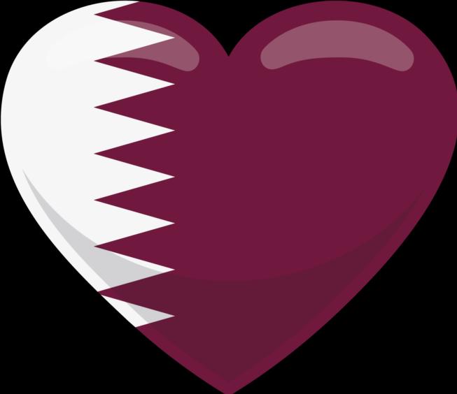 Image du produit Bügelbilder Bügelbild Qatar Flagge herzform