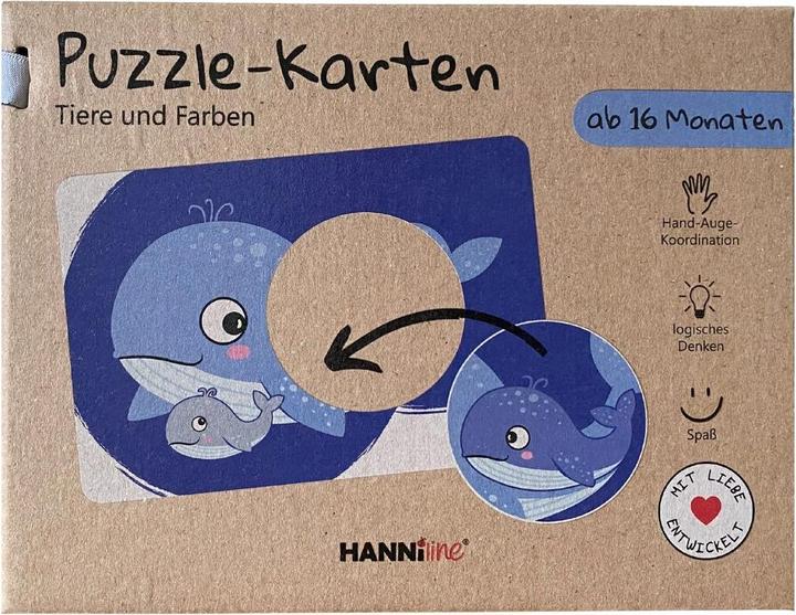 Produktbild Hanniline Puzzle-Karten - Tiere und Farben (13 beiseitig bedruckte Karten) ab 16 Monaten (13 Teile)