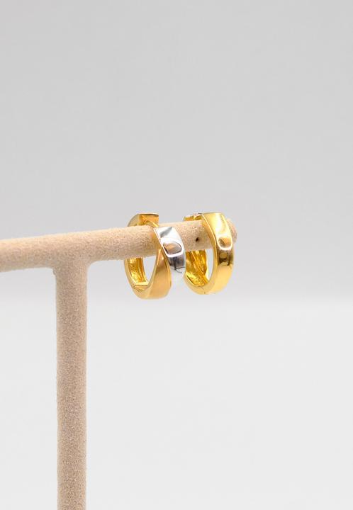 Actual product image Muau Creoles (750, White gold, 18K yellow gold)