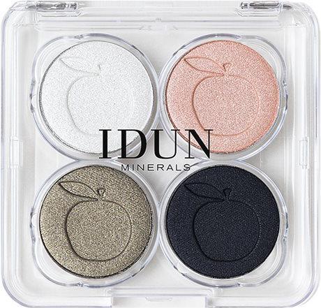 Actual product image IDUN Minerals Palette Eyeshadow Vitsippa (White, Green, Pink, Black)